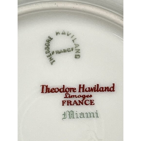 Lot 3 Theodore Haviland Limoges 1925-36 Miami Ivory Floral 6.5" BREAD PLATES - Picture 4 of 4